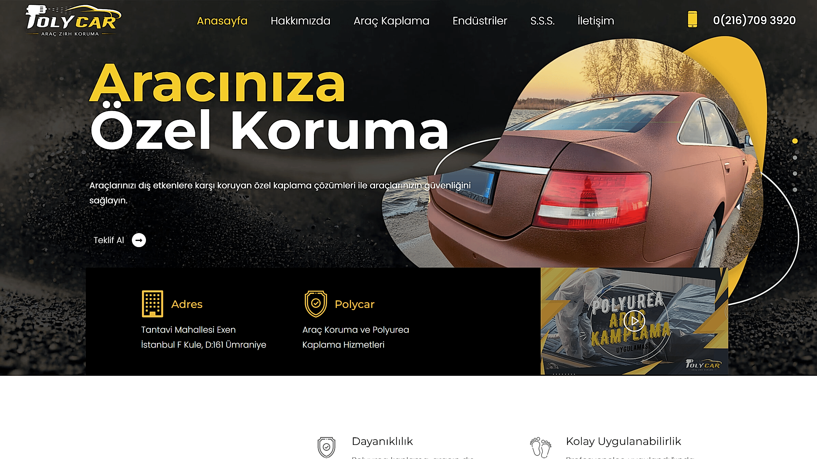 Polycar web sitesi ekran görüntüsü