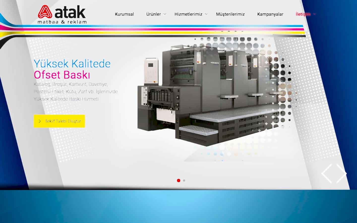 Atak Matbaa web sitesi ekran görüntüsü