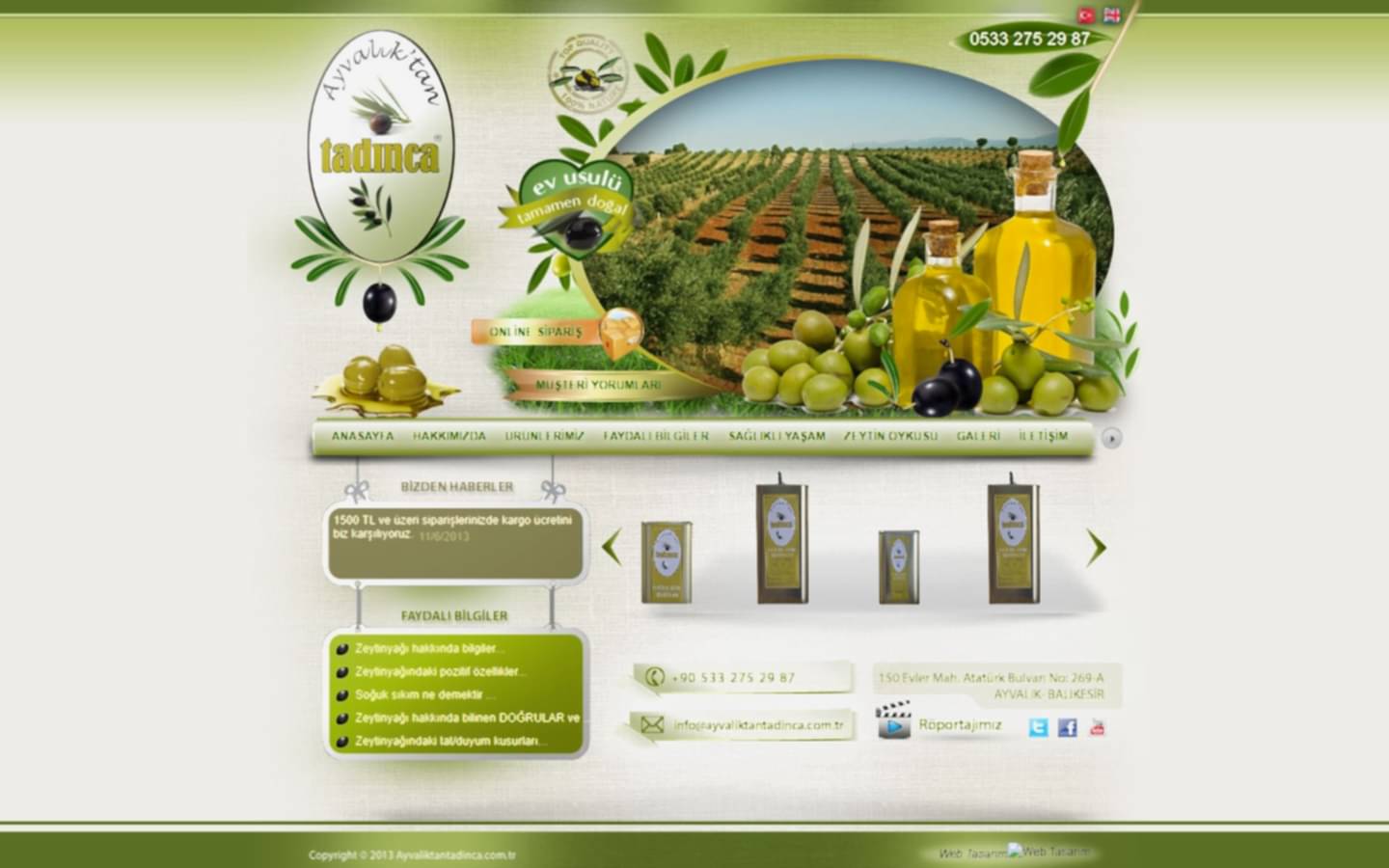 Ayvalıktan Tadınca web sitesi ekran görüntüsü