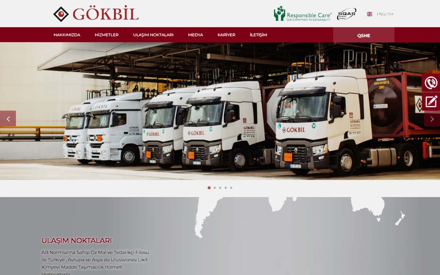 Gökbil Lojistik web sitesi ekran görüntüsü