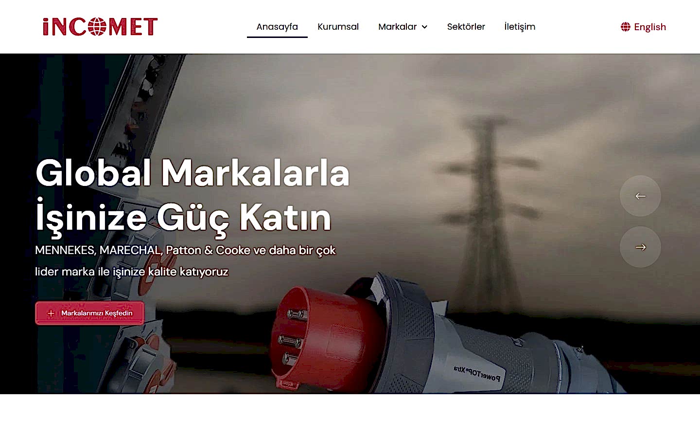 Incomet Enerji web sitesi ekran görüntüsü