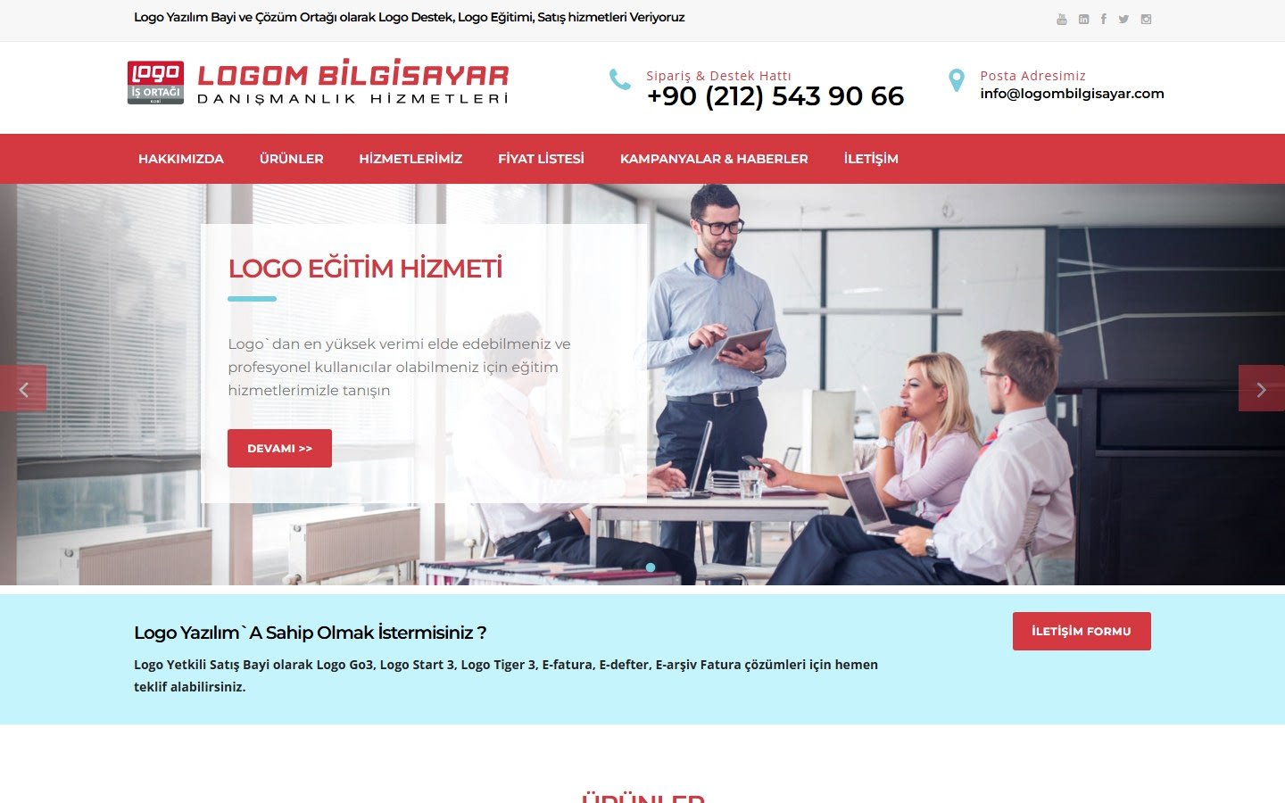 Logom Bilgisayar web sitesi ekran görüntüsü
