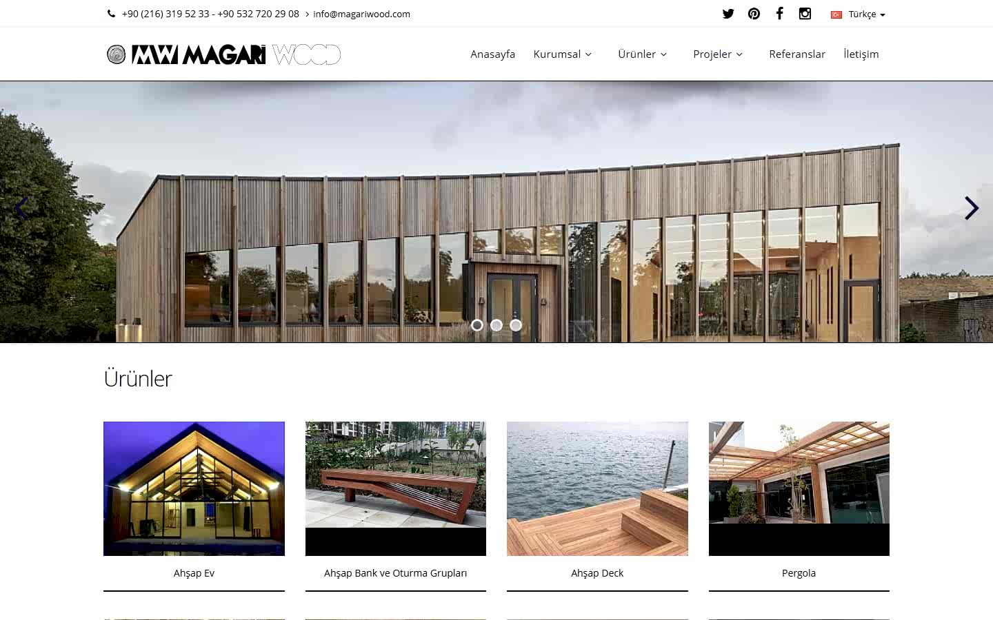Magari Wood web sitesi ekran görüntüsü