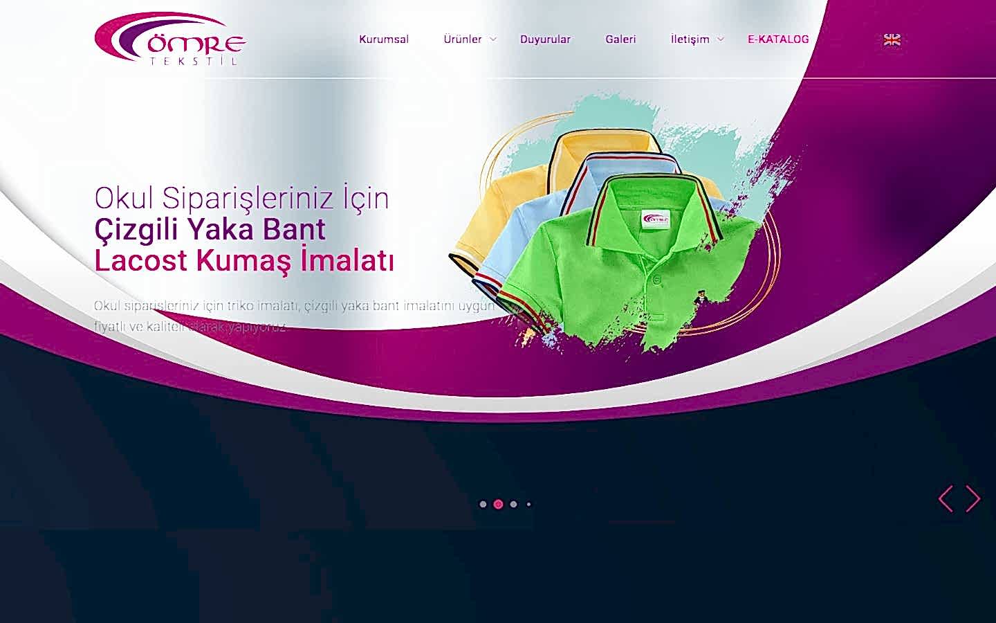 Ömre Tekstil web sitesi ekran görüntüsü