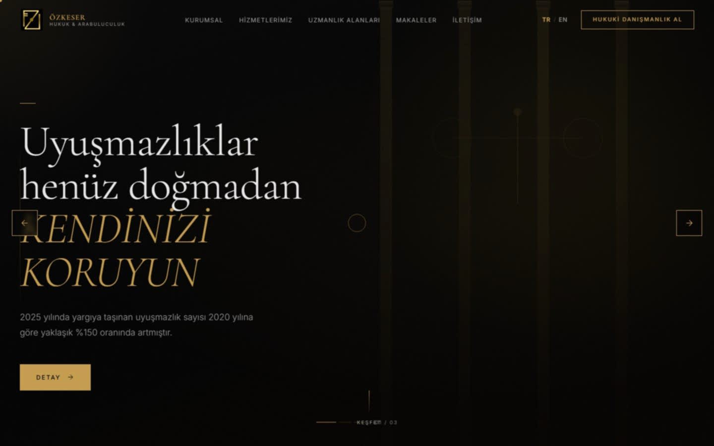 Özkeser Hukuk web sitesi ekran görüntüsü