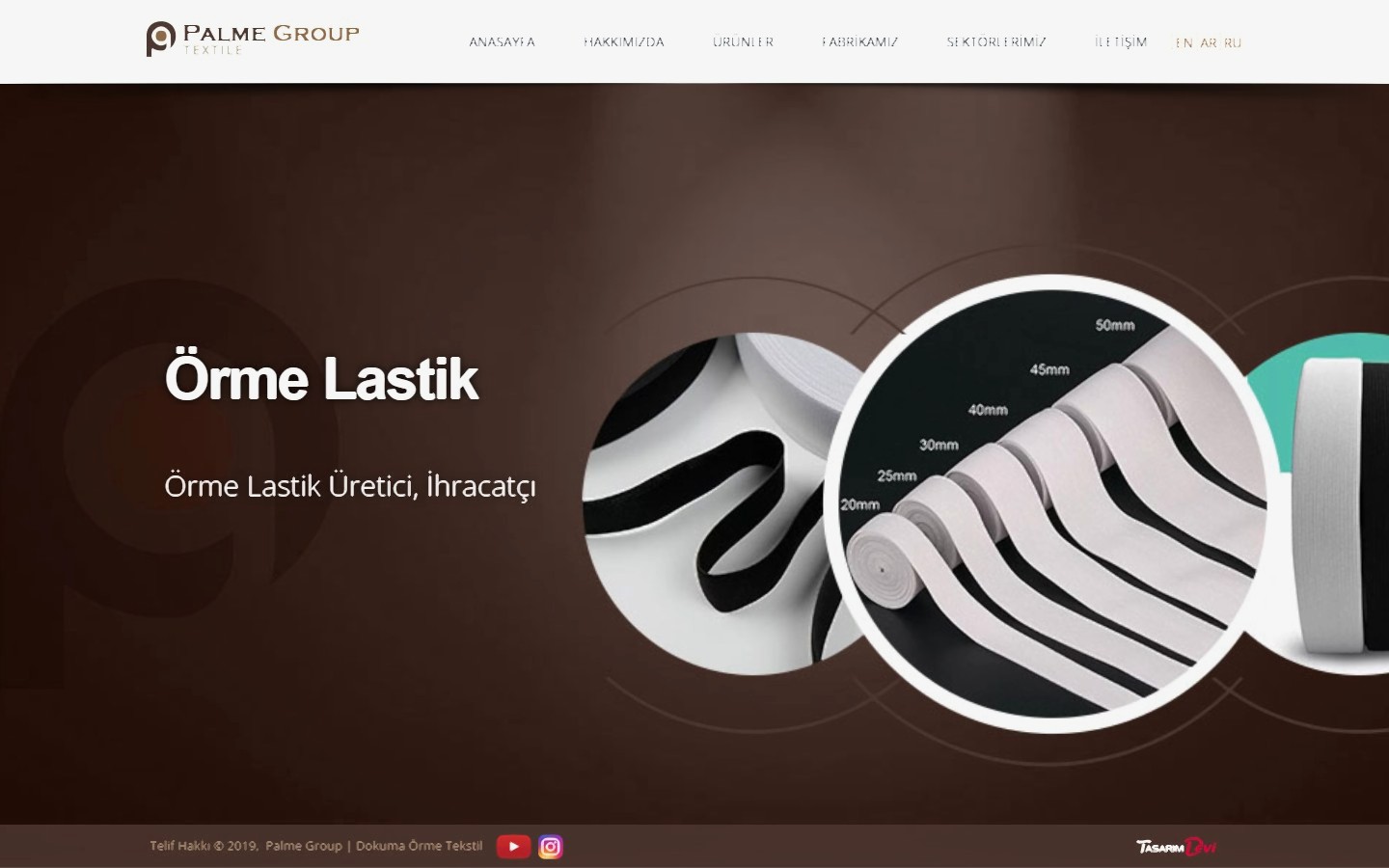 Palme Textile web sitesi ekran görüntüsü
