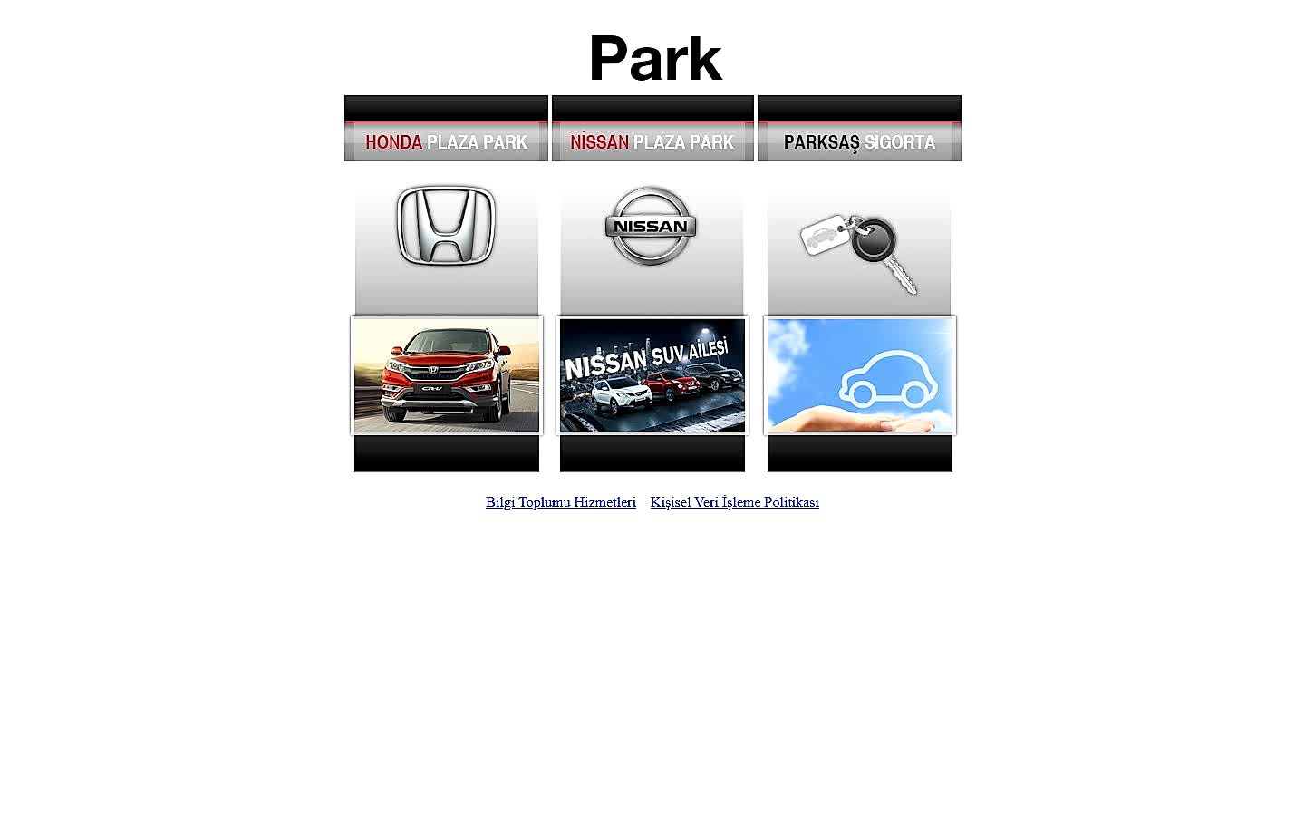Park Otomotiv web sitesi ekran görüntüsü
