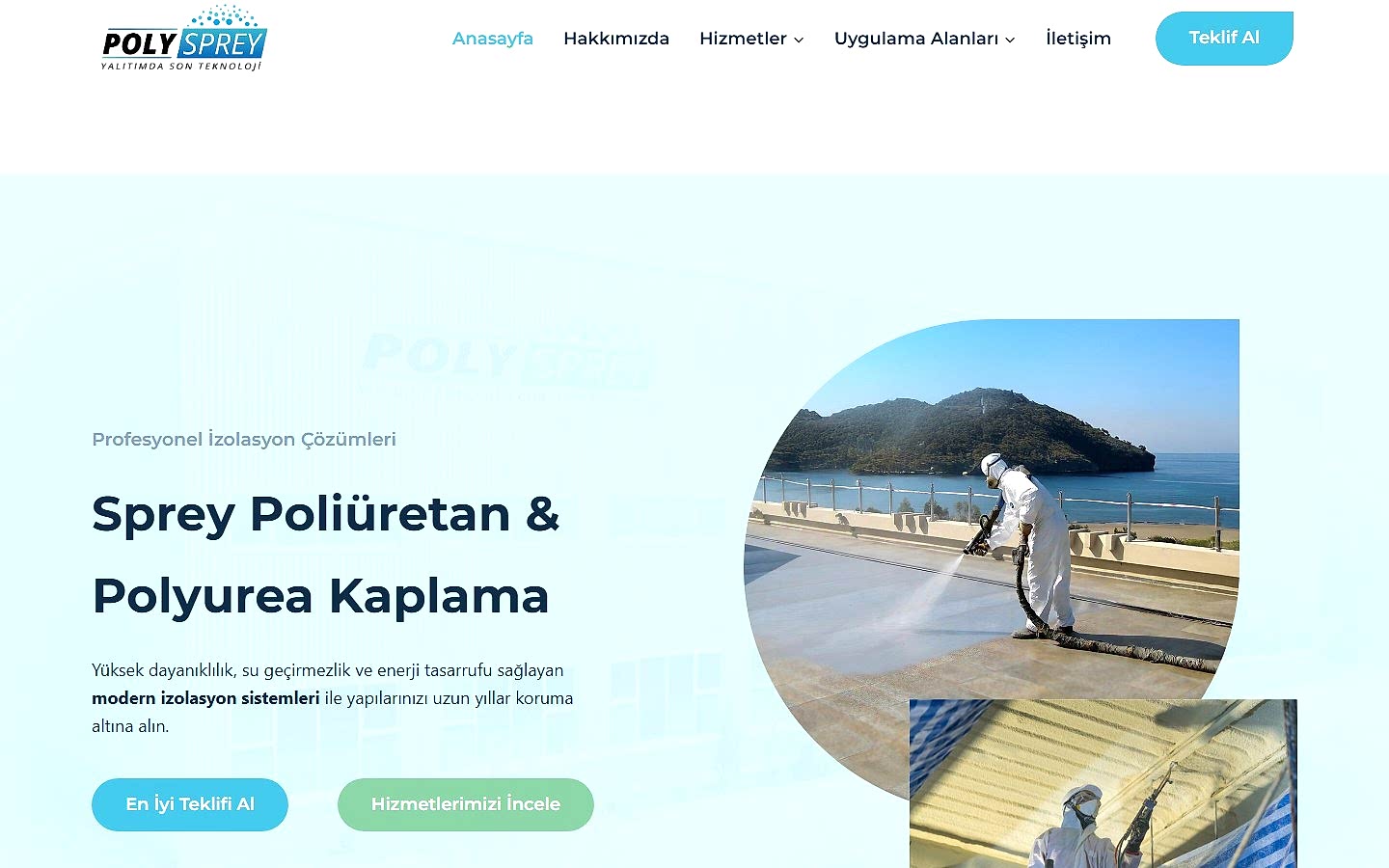 PolySprey web sitesi ekran görüntüsü