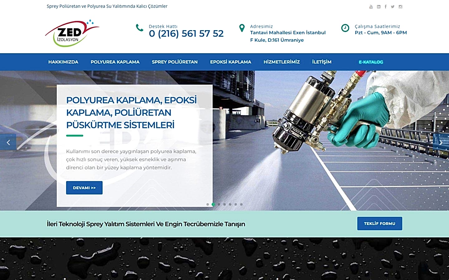 ZED İzolasyon web sitesi ekran görüntüsü