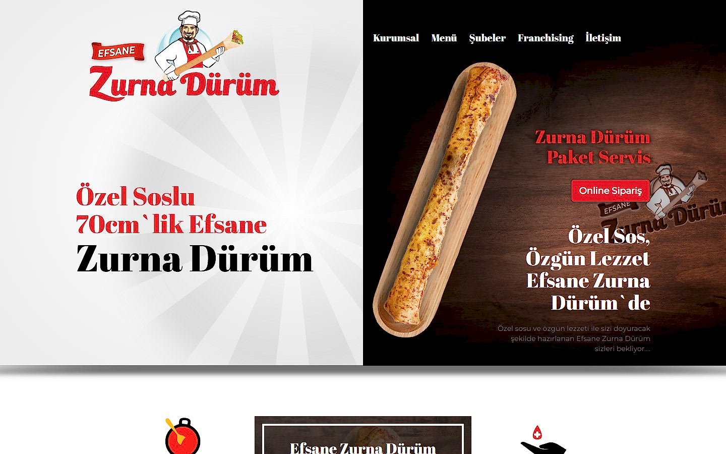 Zurna Dürüm web sitesi ekran görüntüsü